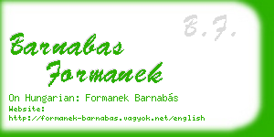 barnabas formanek business card