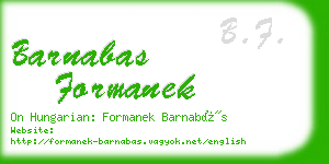 barnabas formanek business card